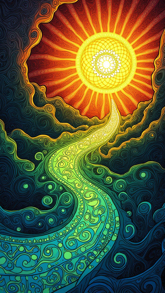 Energy Flux Tube: Zentangle Neon Masterpiece