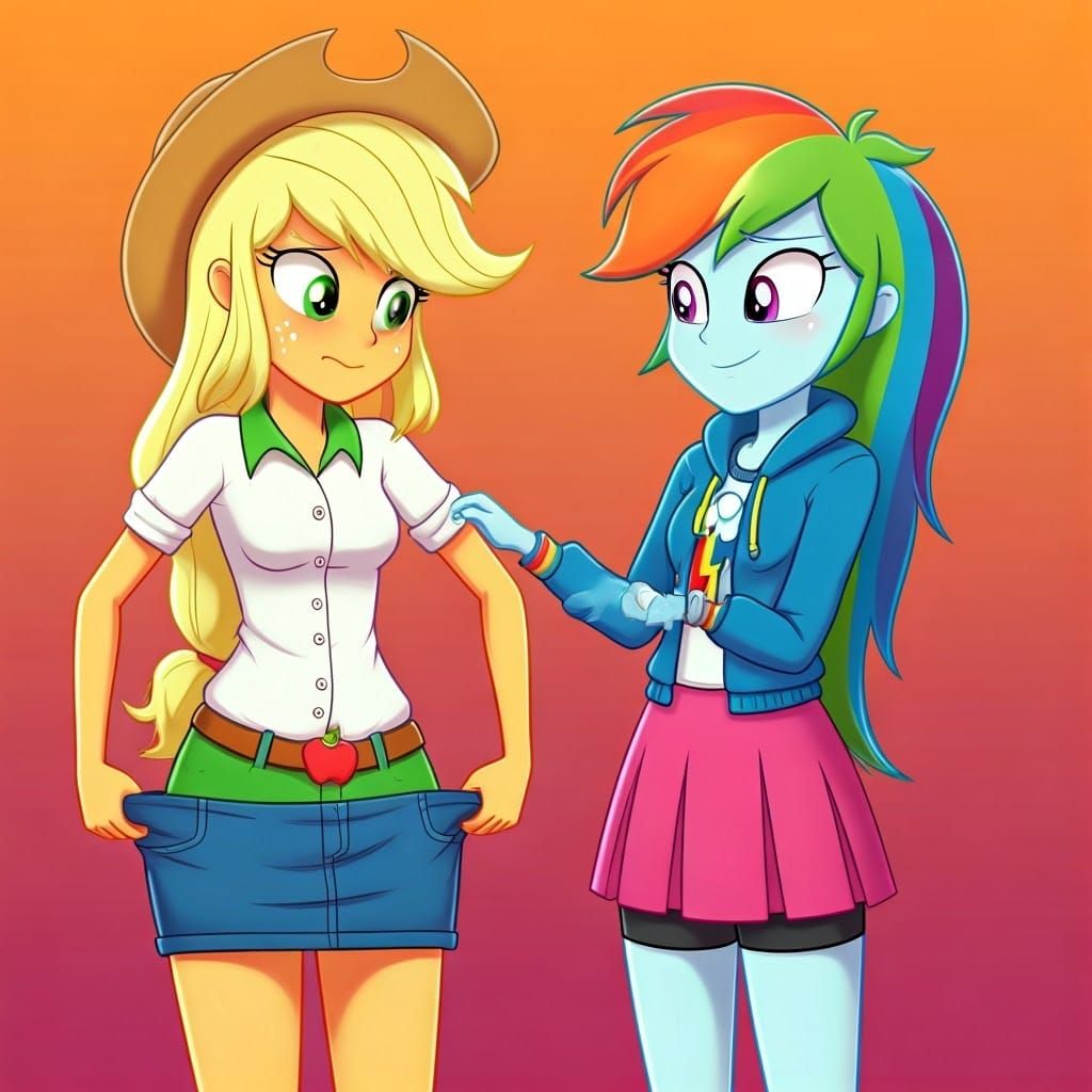 Applejack's Playful Predicament: A Hyperdetailed Art Nouveau...