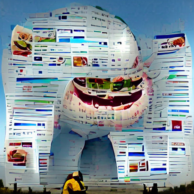 Giant Eats Website in Surreal Display