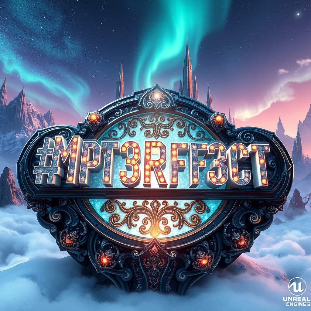 Ethereal Sign Shines in Dreamlike Landscape