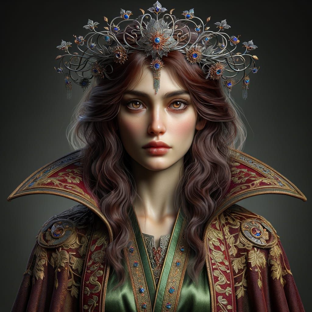 Fantasy Portrait of a Middle-Eastern Wizard Woman