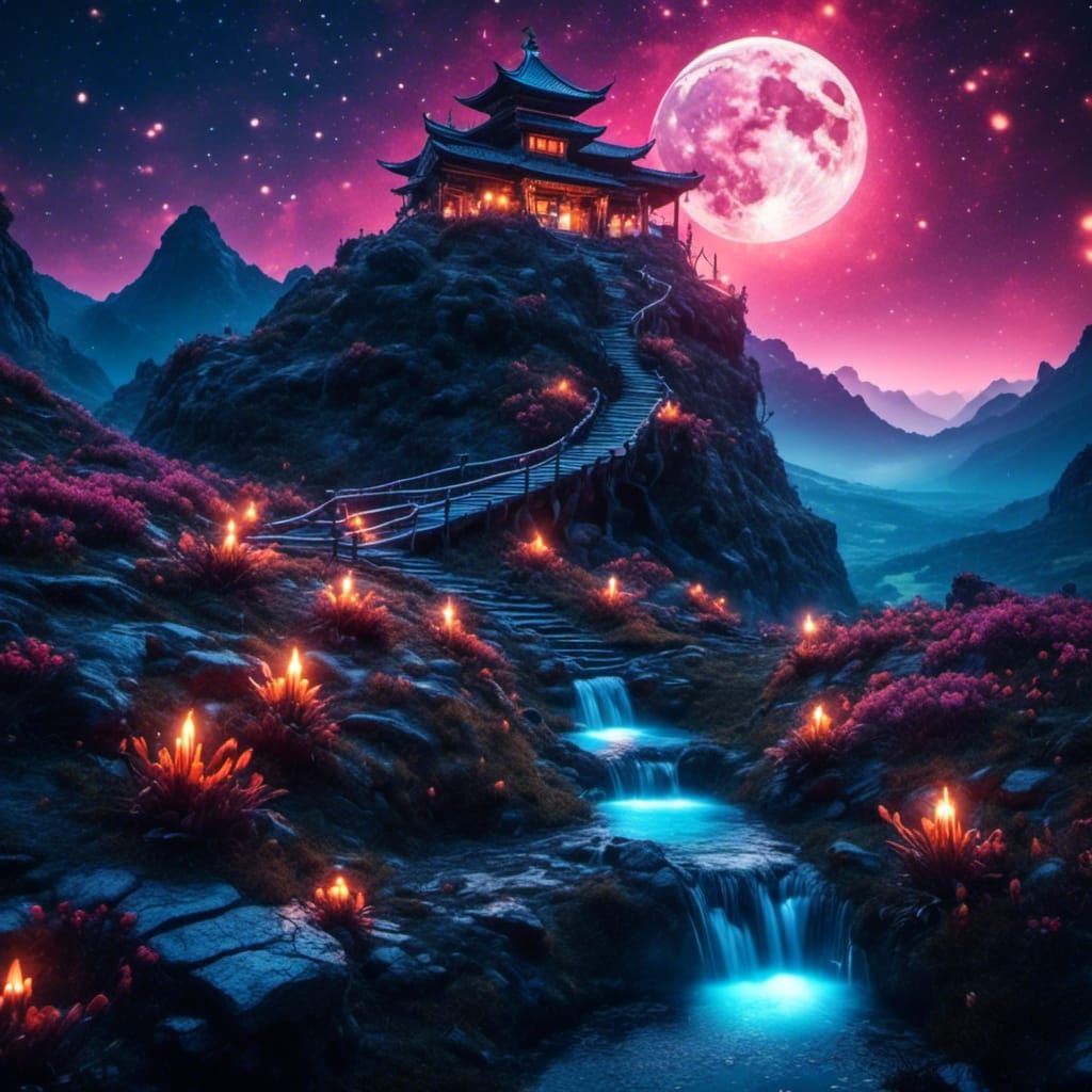 Night Fantasy Wuxia World in Nature Punk Style