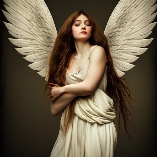 Majestic Guardian Angel Portrait in Baroque Style