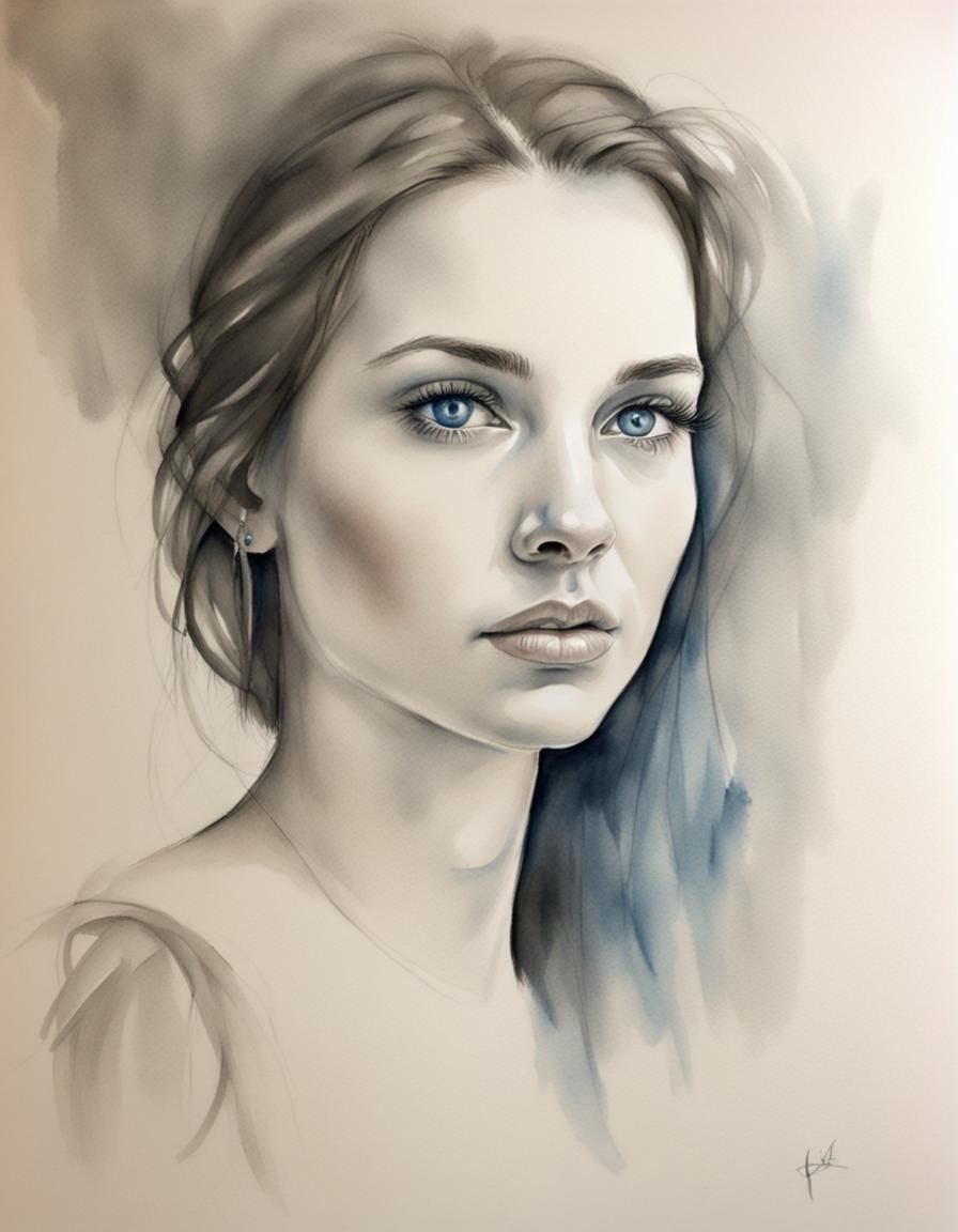 woman portrait blue eyes