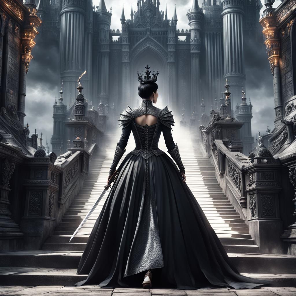 Woman Ascending to Black Castle Throne