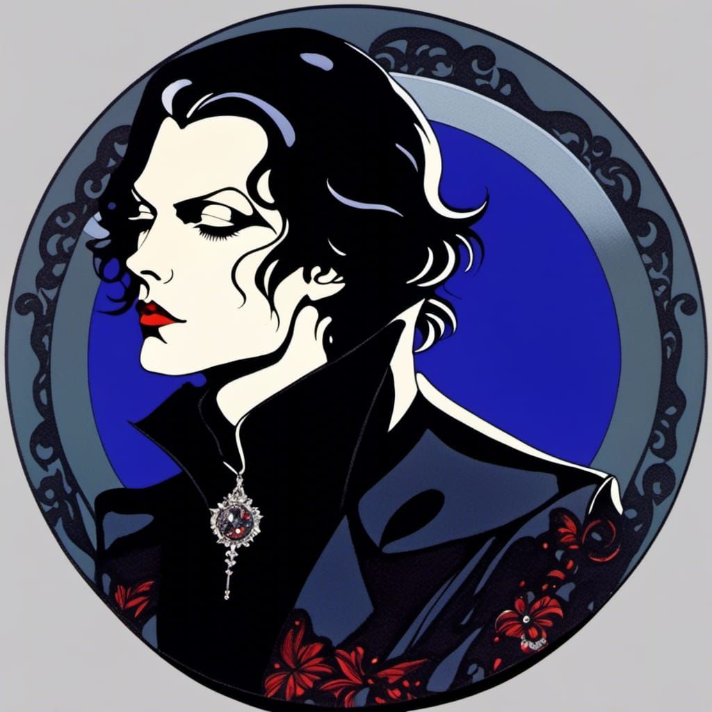 Art Deco Anime Vampire Singer Icon
