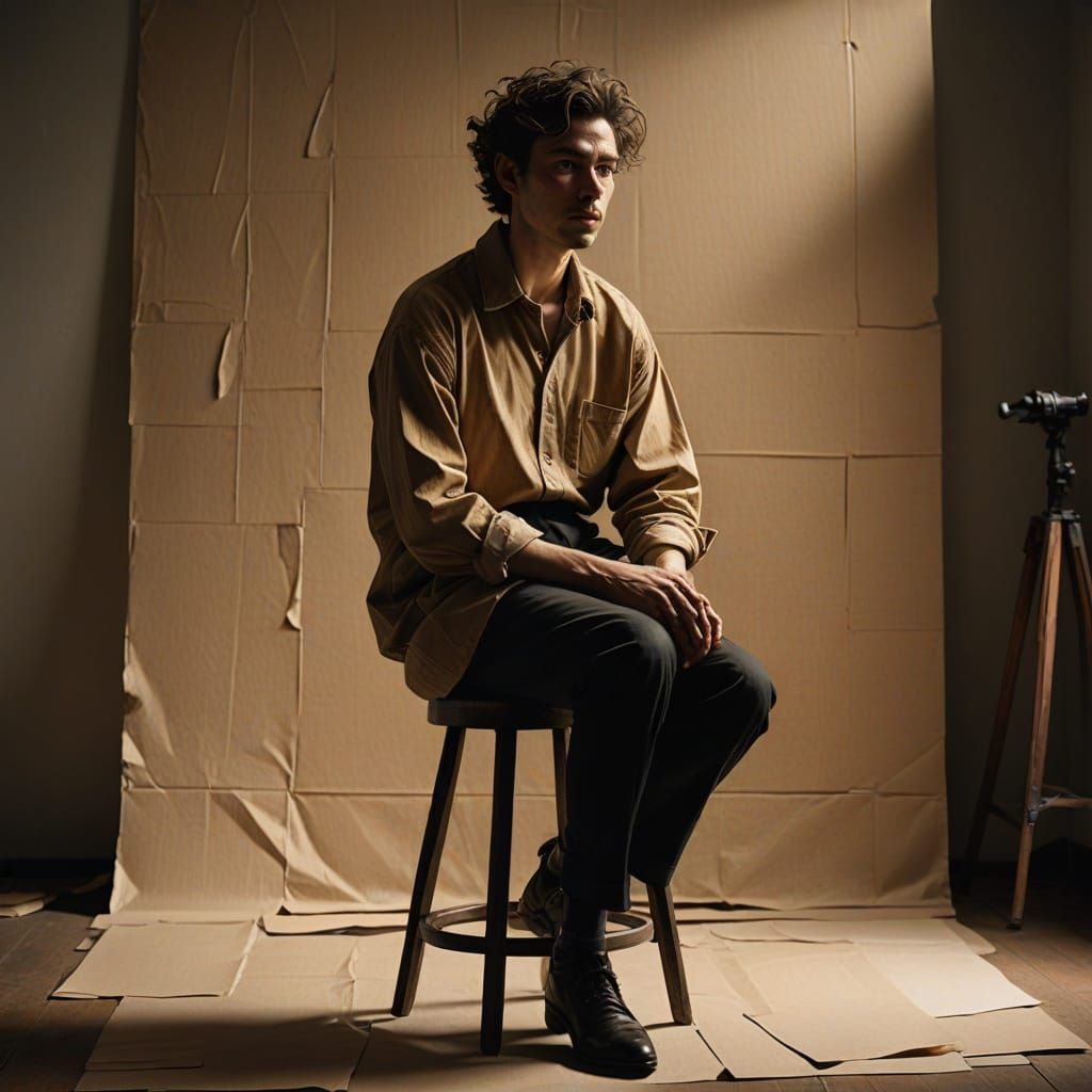 Expressive Figure Study in Soft Golden Light