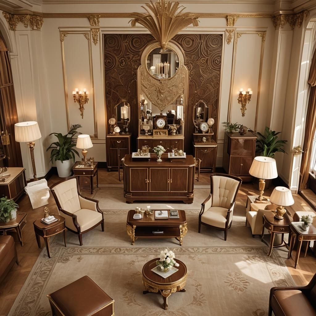 Art Deco Gallery Interior in the Style of Dupas