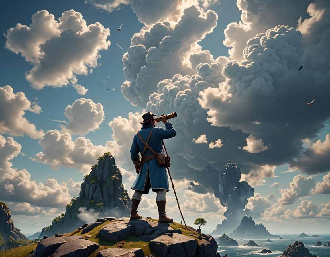 Gulliver Observes Floating Island, 3D Game Art