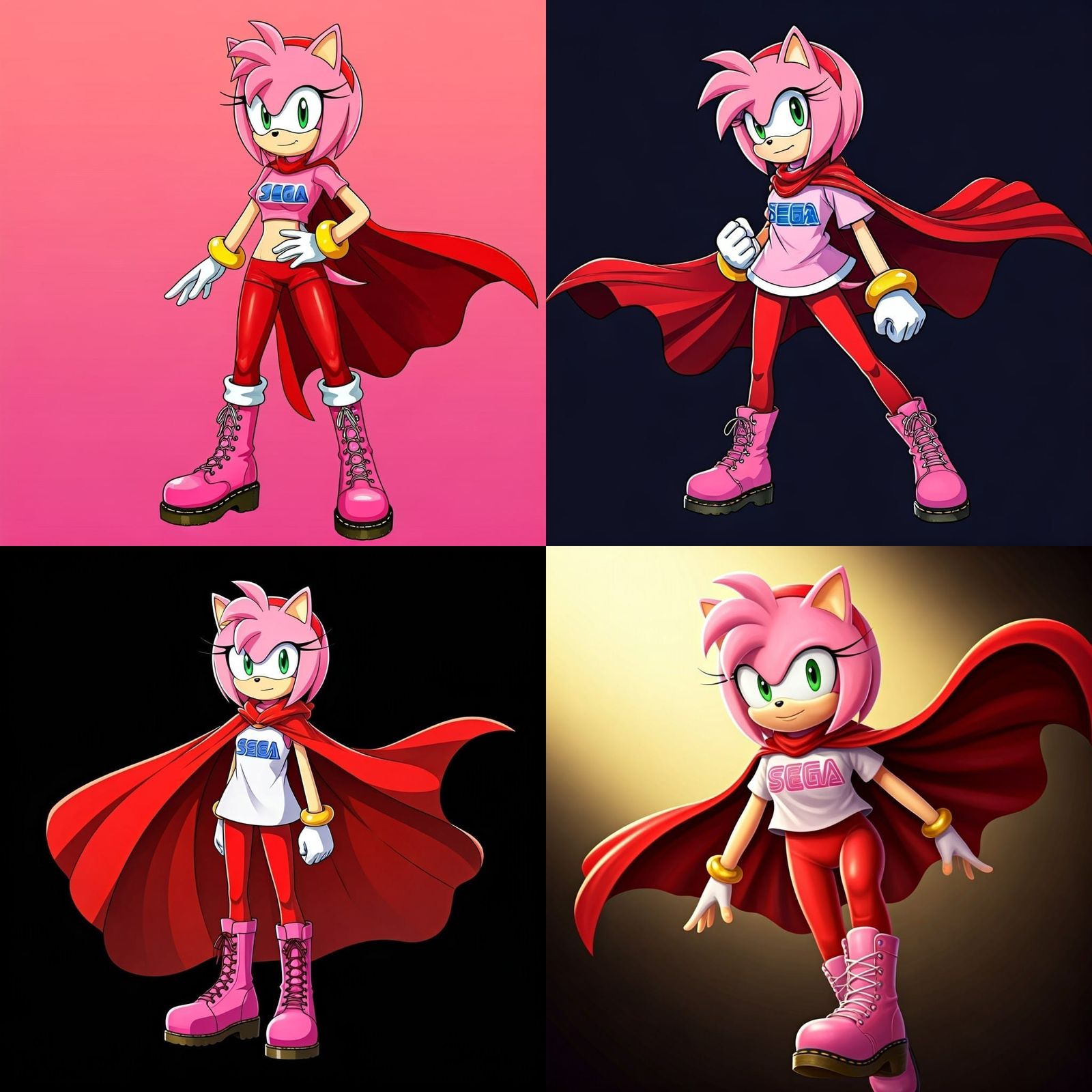 Pink Superhero Girl in Action