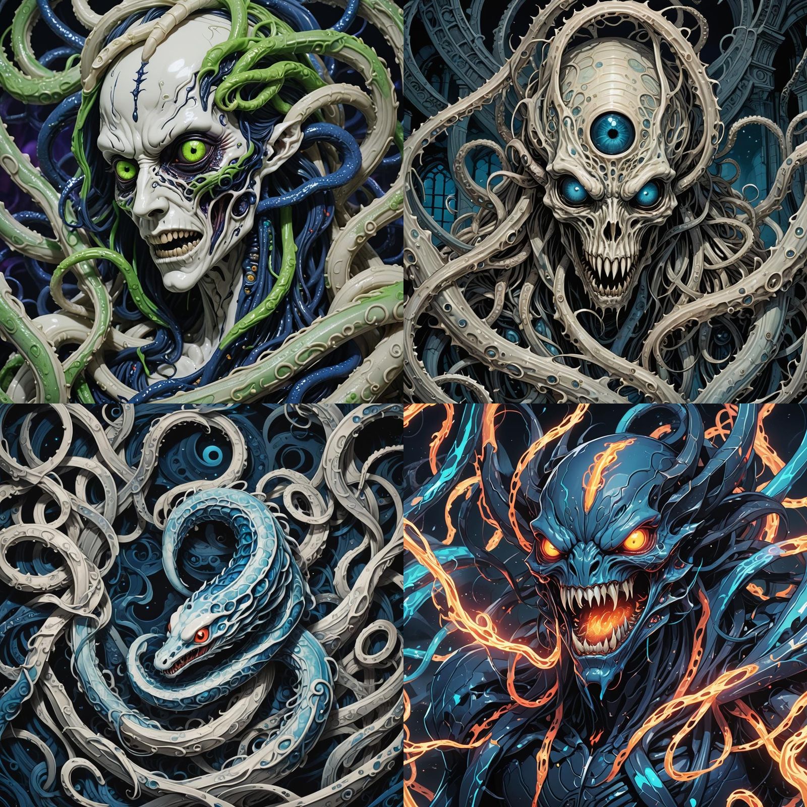 Eldritch Roundworm in Anime Style