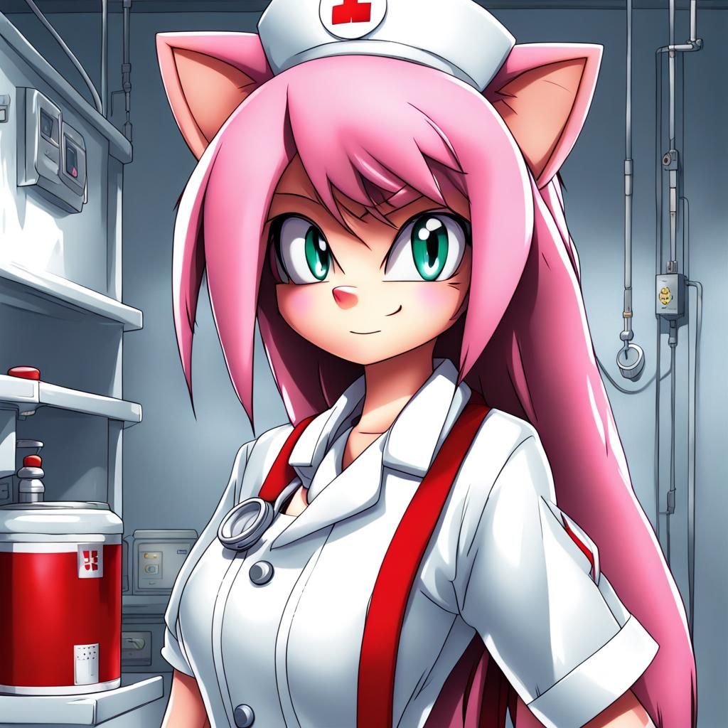 Amy Rose as Anime Nurse