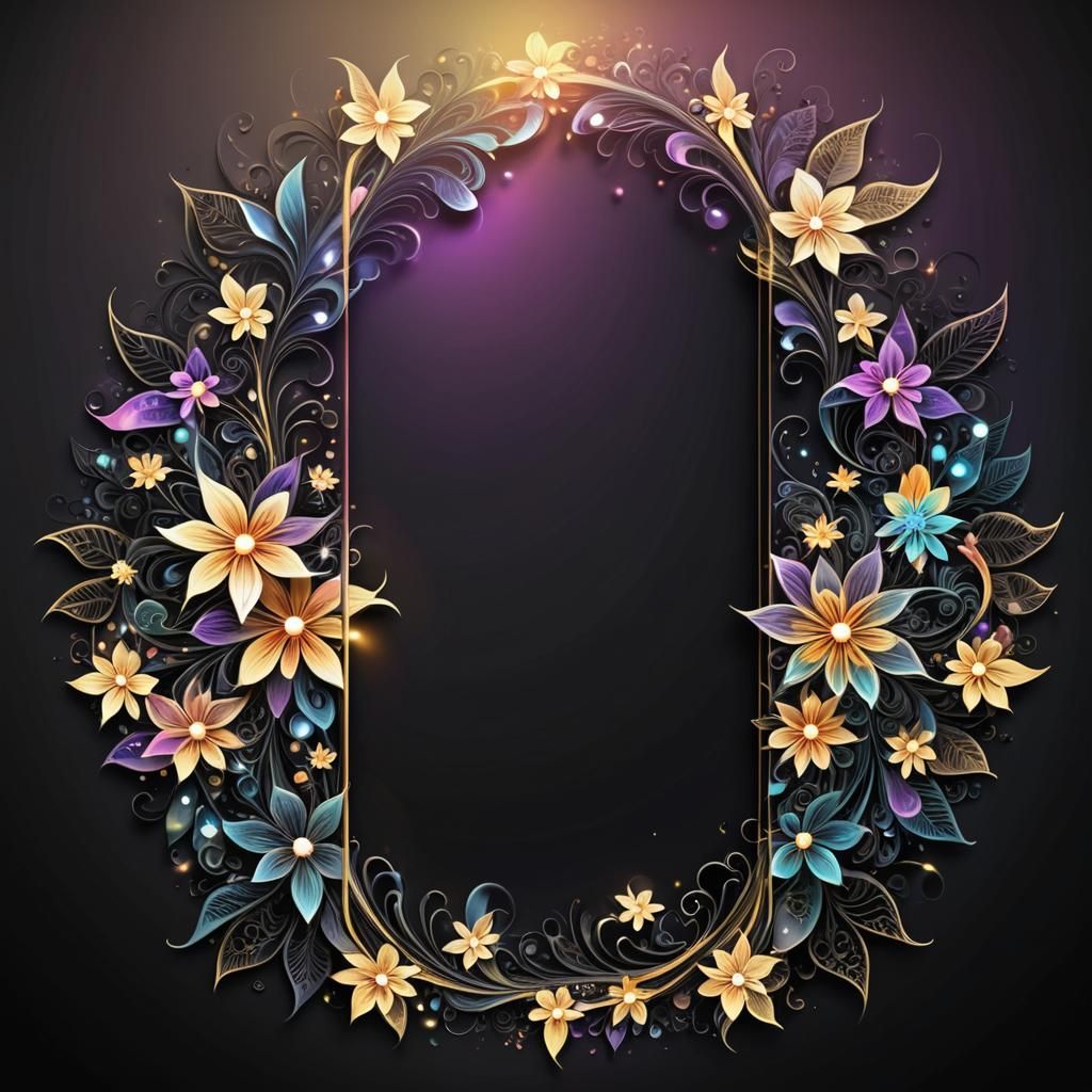 Abstract Fractal Flowers in 3D Digital Art