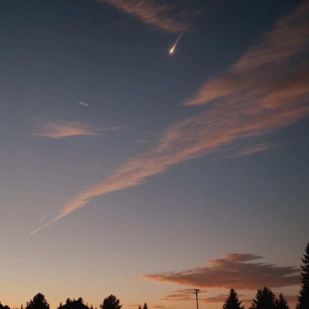 Anna Kendrick and Comet in Twilight Sky