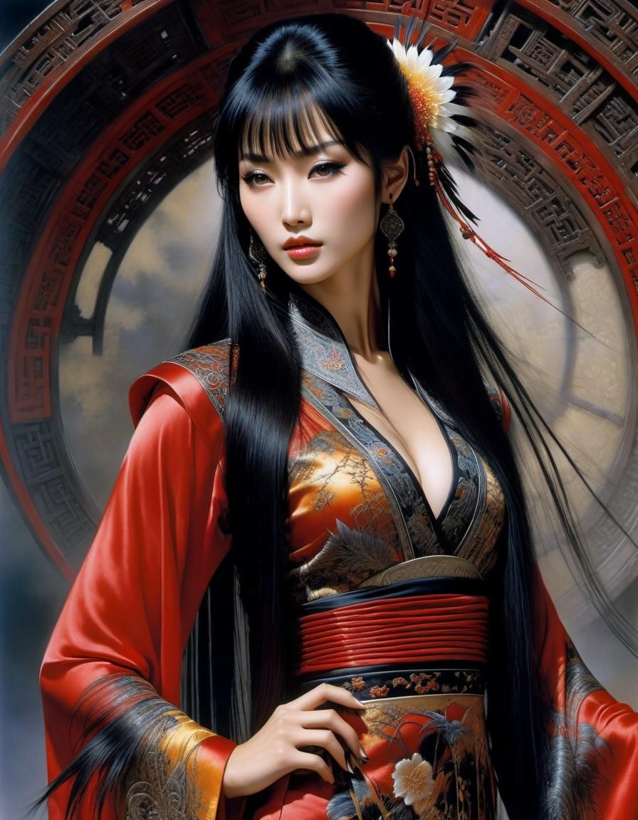 Gorgeous Woman Portrait in Luis Royo Style