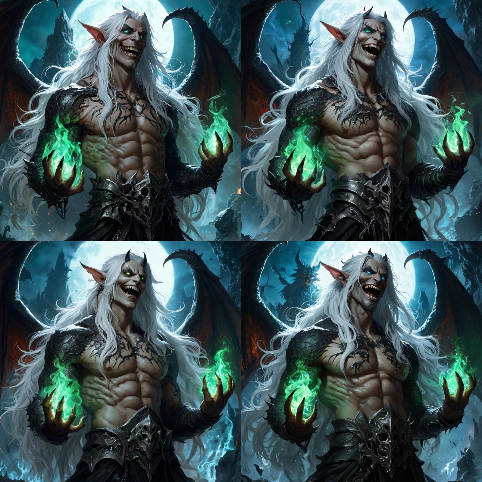 Demon God of Death with Dragon Skin and Fire