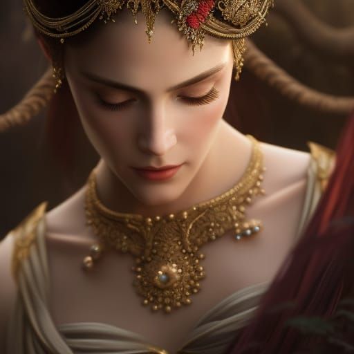 Wind Goddess Portrait in Hyperrealist Style