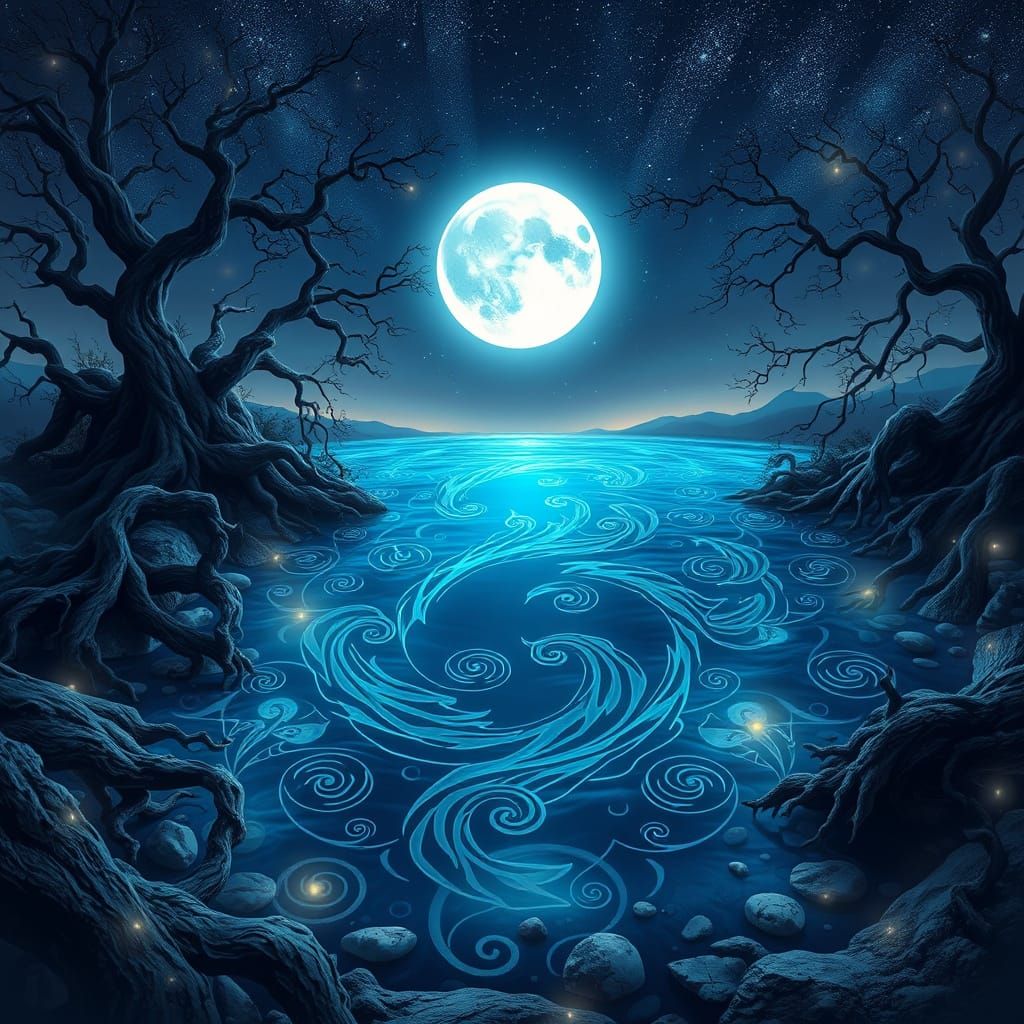 Ice Art under the moon