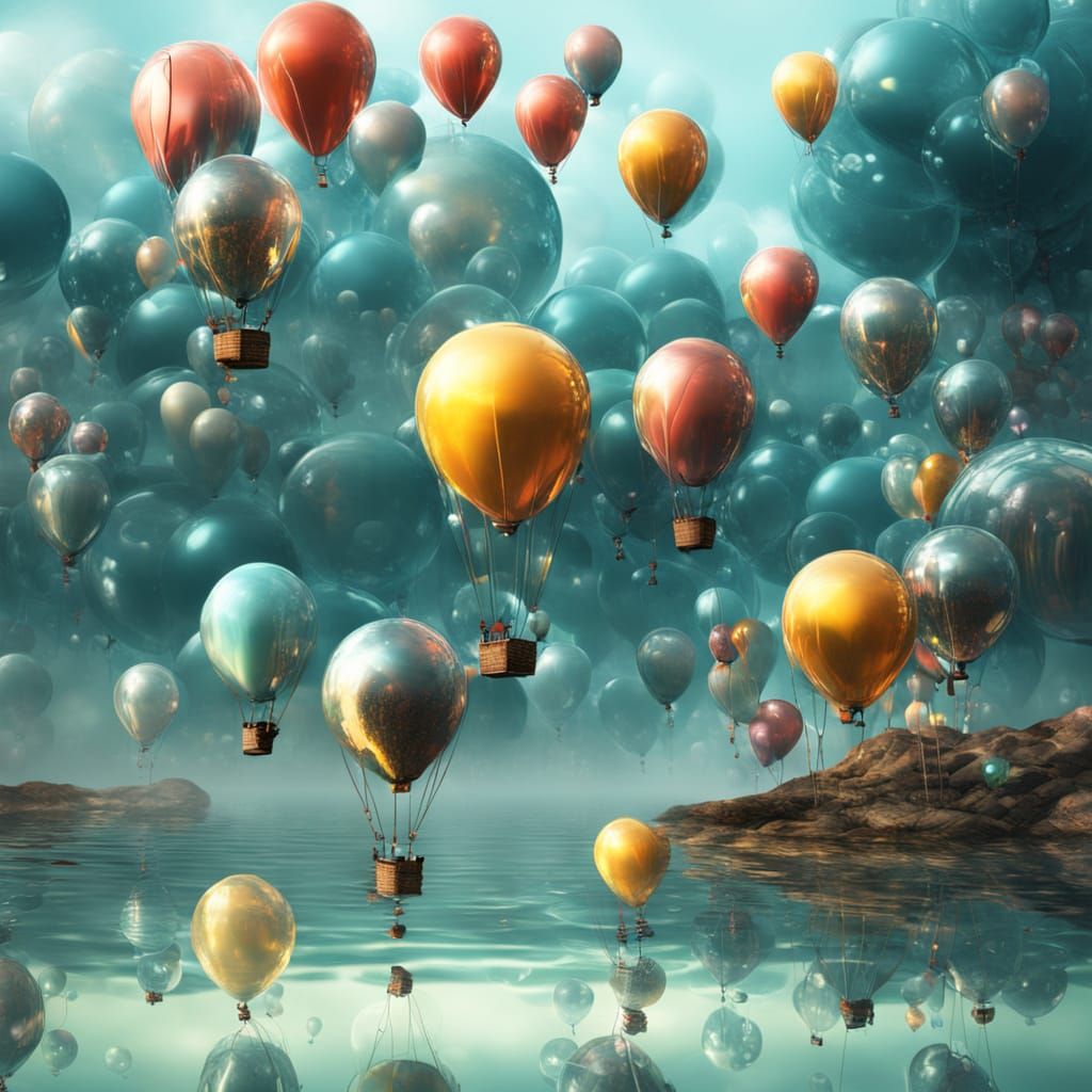 Surreal Glass, Metal, and Water Balloons