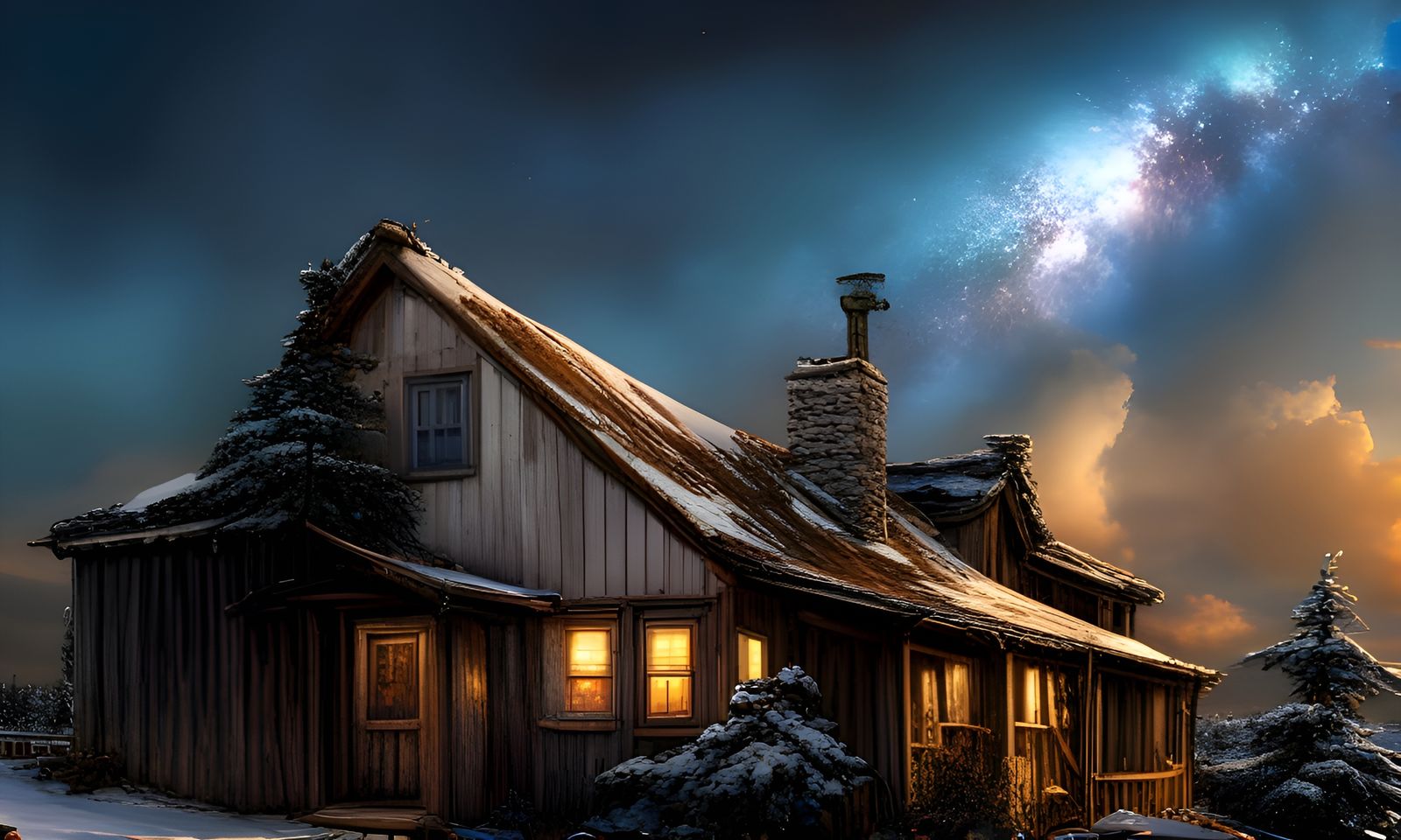 Starry night cottage