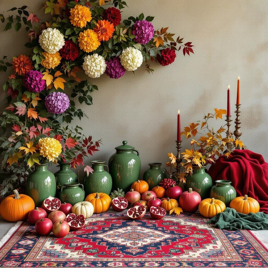 Yalda Night Studio Decor with Unique Flowers