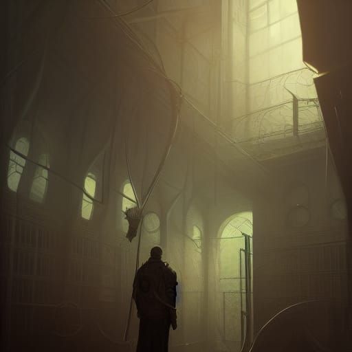 Imprisoned: Dark Fantasy Art in Purple and Gold