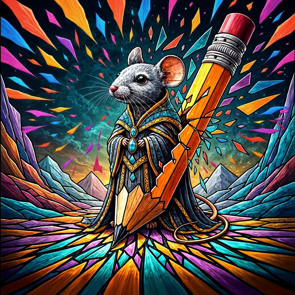 Shattered Pencil Becomes Jewel Mouse in Stained Glass Fantas...