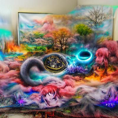 Psychedelic Ouroboros in Holographic Anime Landscape