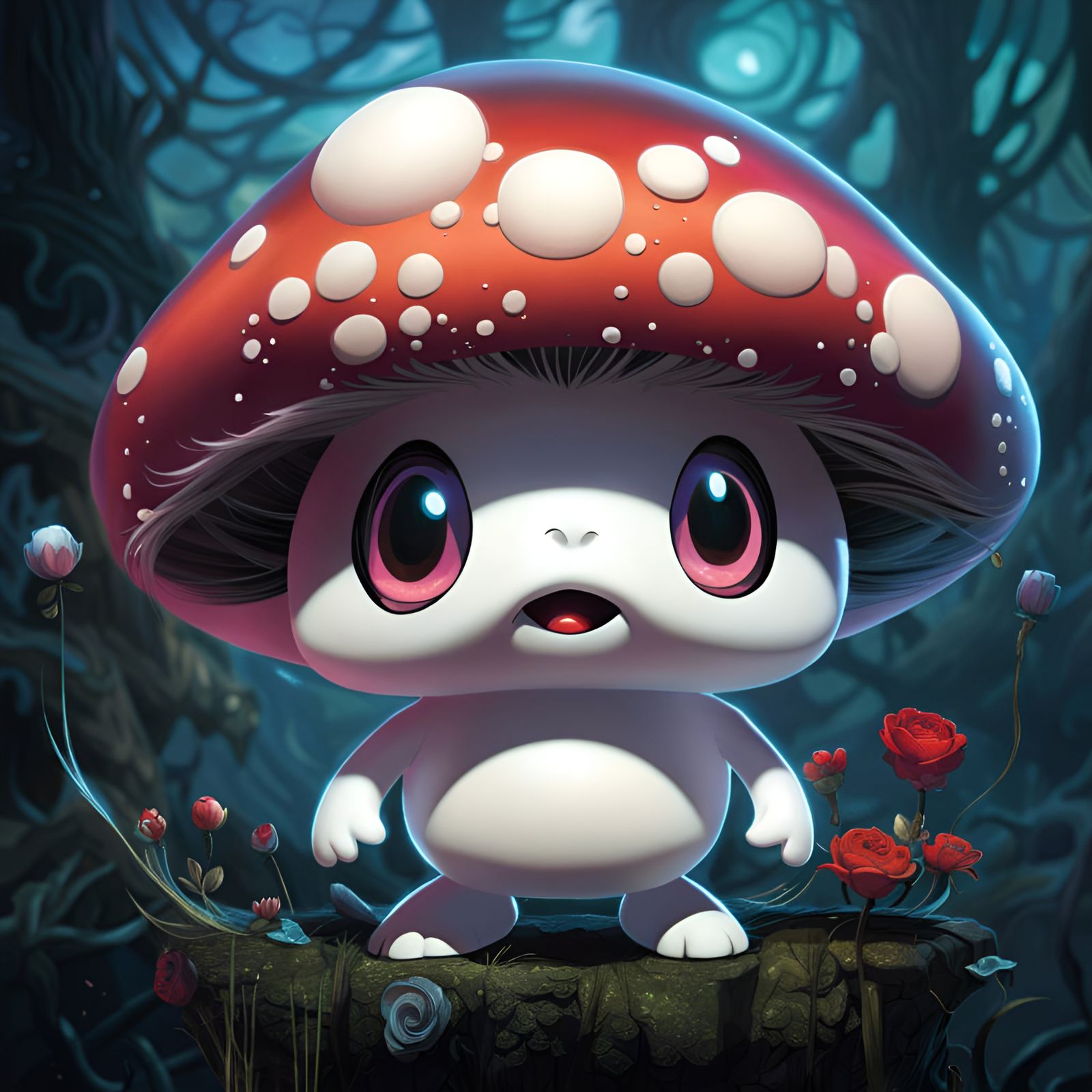 Ethereal Shadow Angel in Fantasycore Style