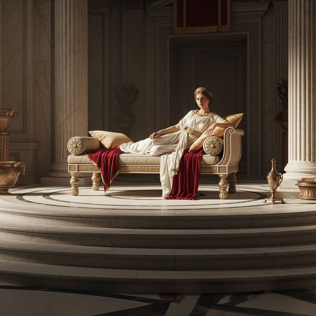 Roman Empress in Imperial Palace Throne Room