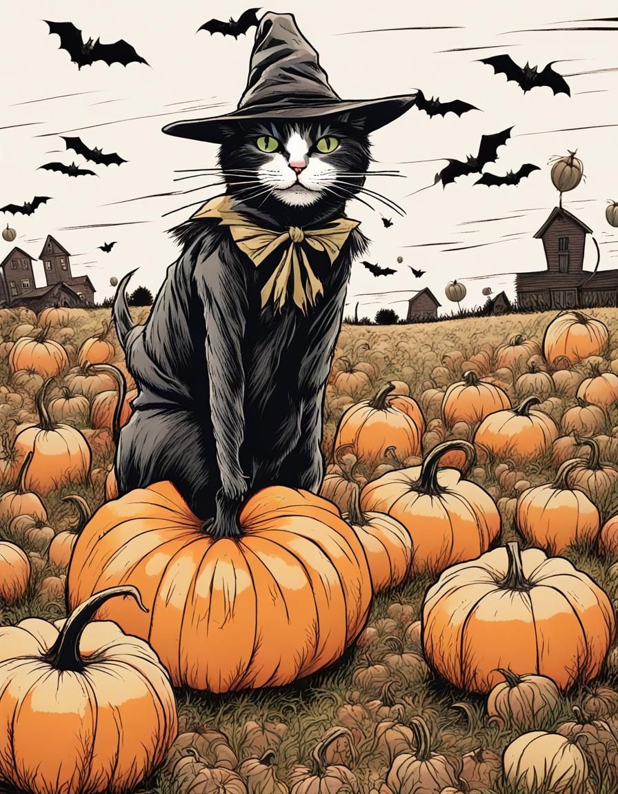Terrifying Scarecrow Cat 😺