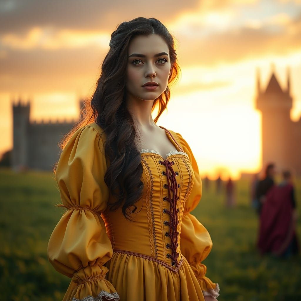 Medieval Fantasy Woman in Golden Hour