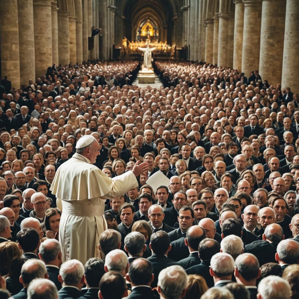 Pope's Visit to French Cathedral: Photographic Masterpiece