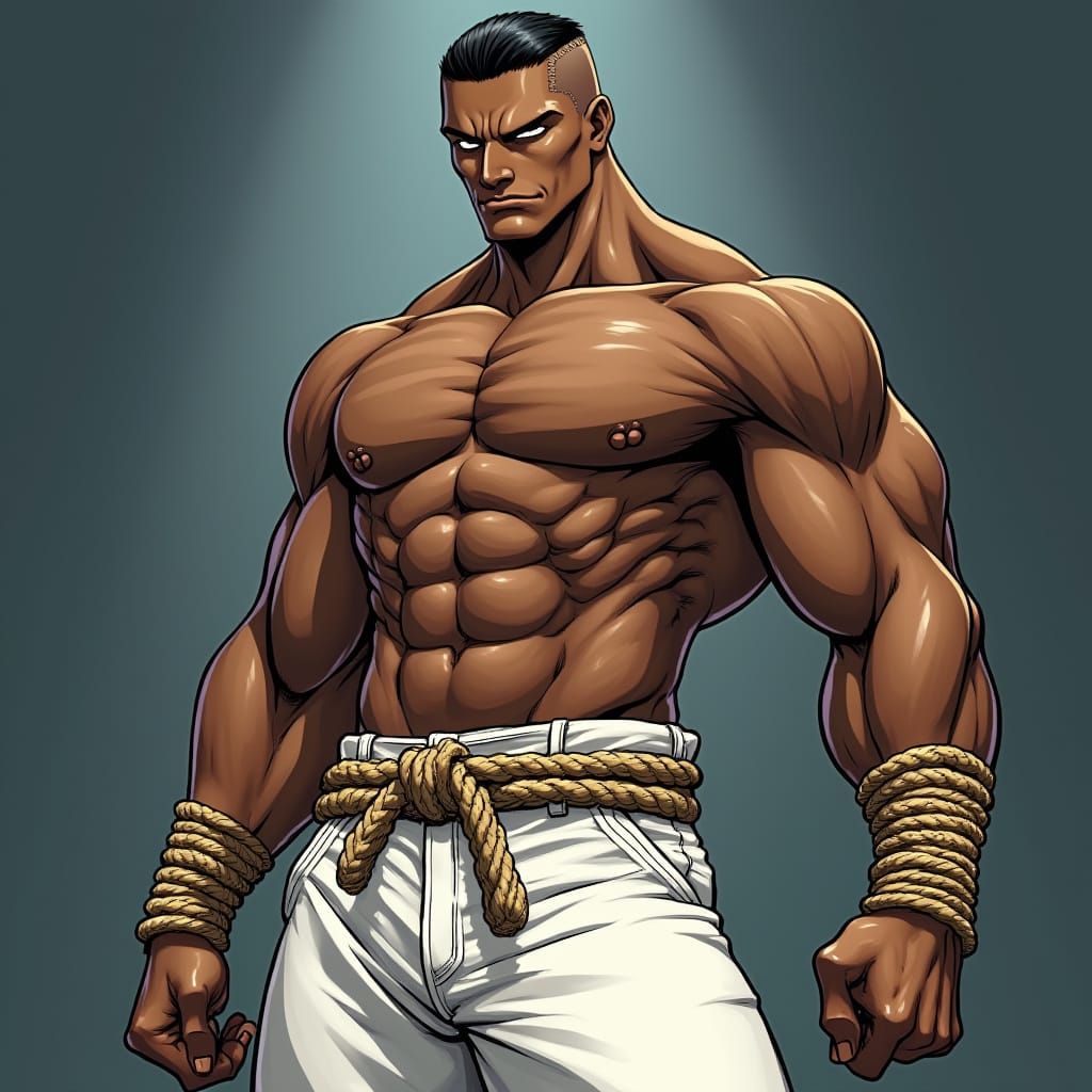 Intense Anime Warrior in Studio Trigger Style