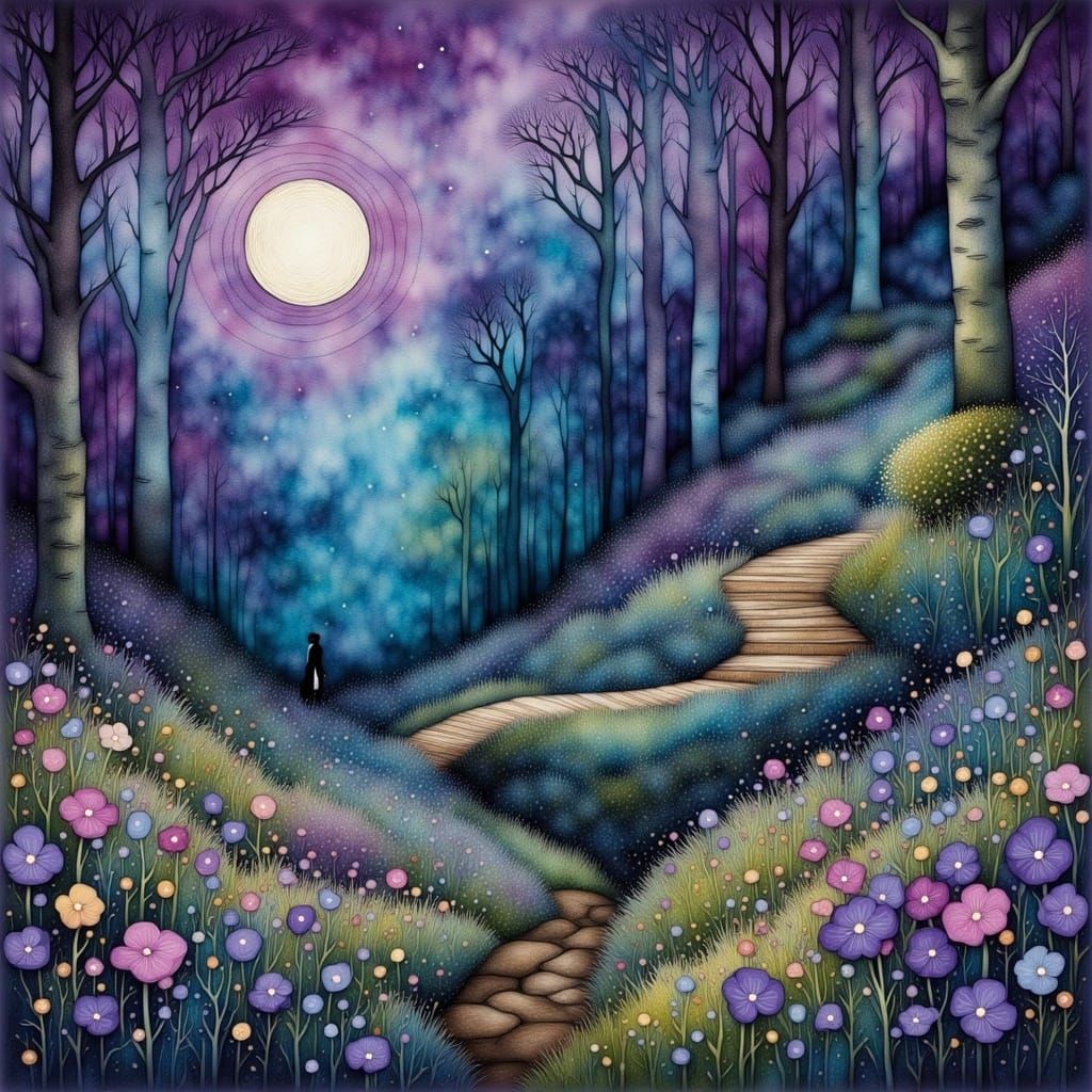 Dream Forest with Liquid Ink Effects