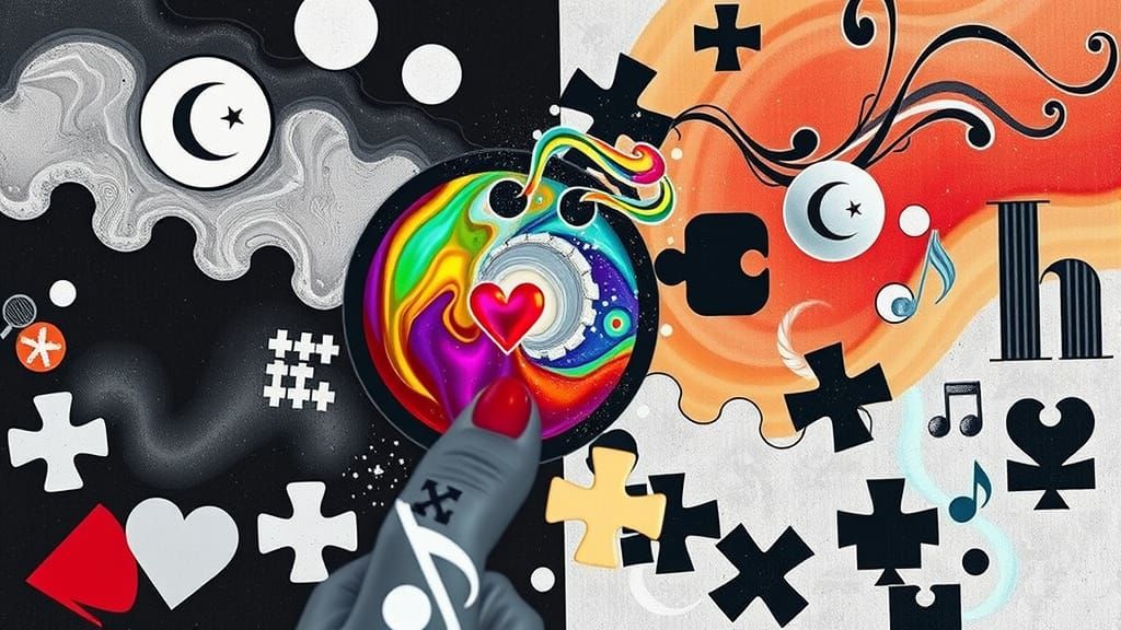 Steaming Tea Mug with Playing Card Rings and Nebula Steam