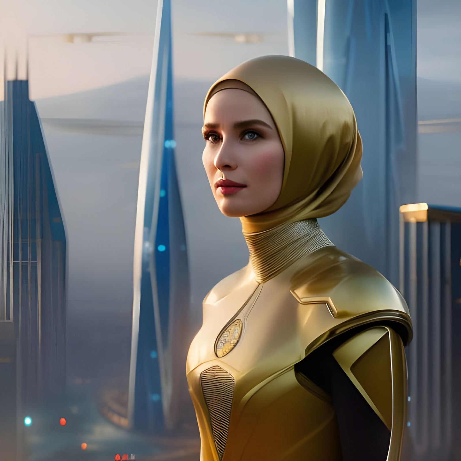 Futuristic German Princess Portrait in Hyperdetailed Style