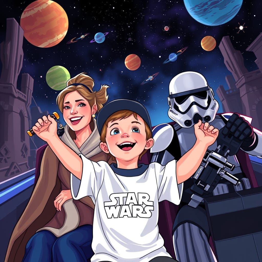 Family's Star Wars Adventure at Disneyland