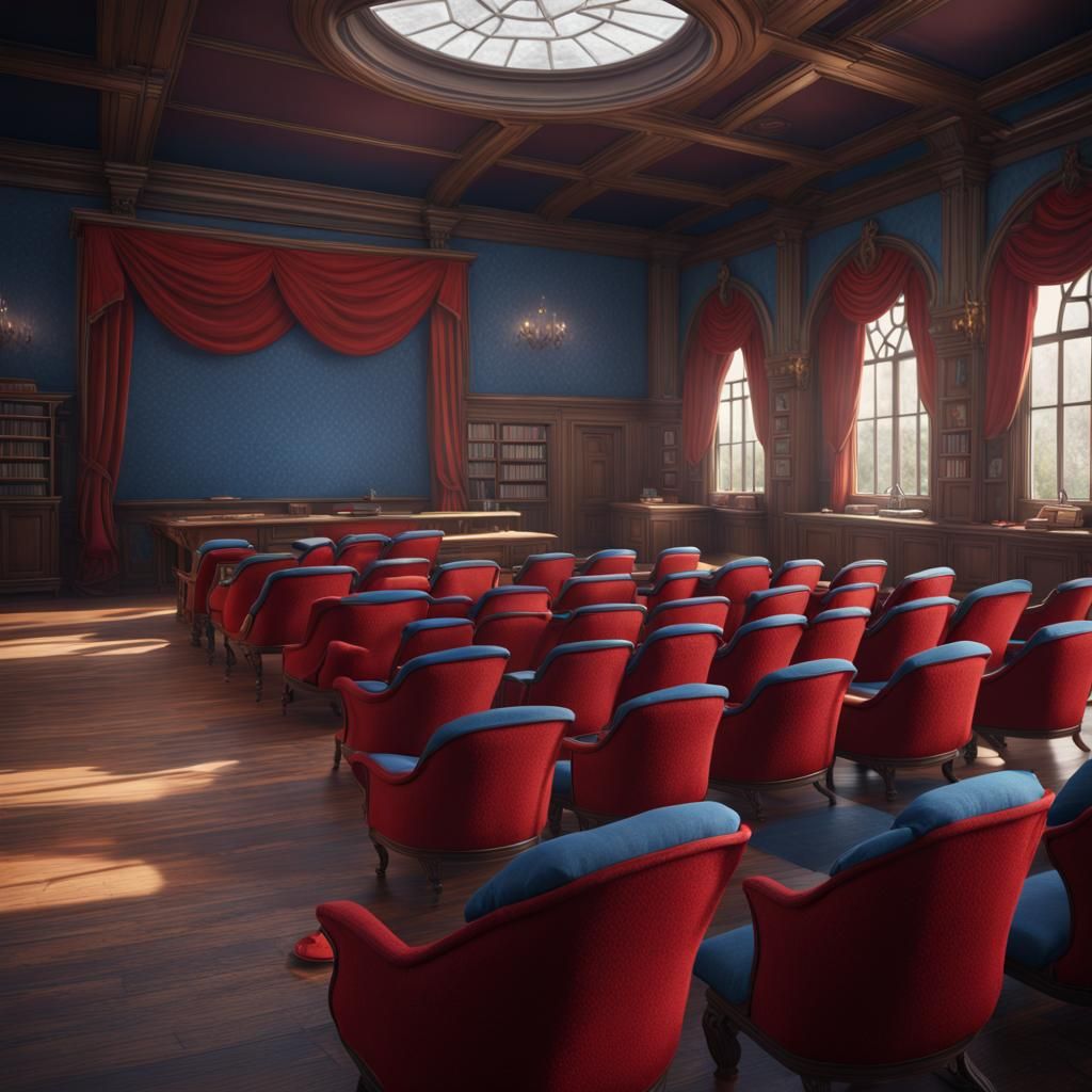 Futuristic Classroom Lecture in Detailed Matte Painting Styl...