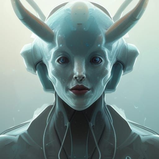 Arctic Alien Portrait in Hyperdetailed Style