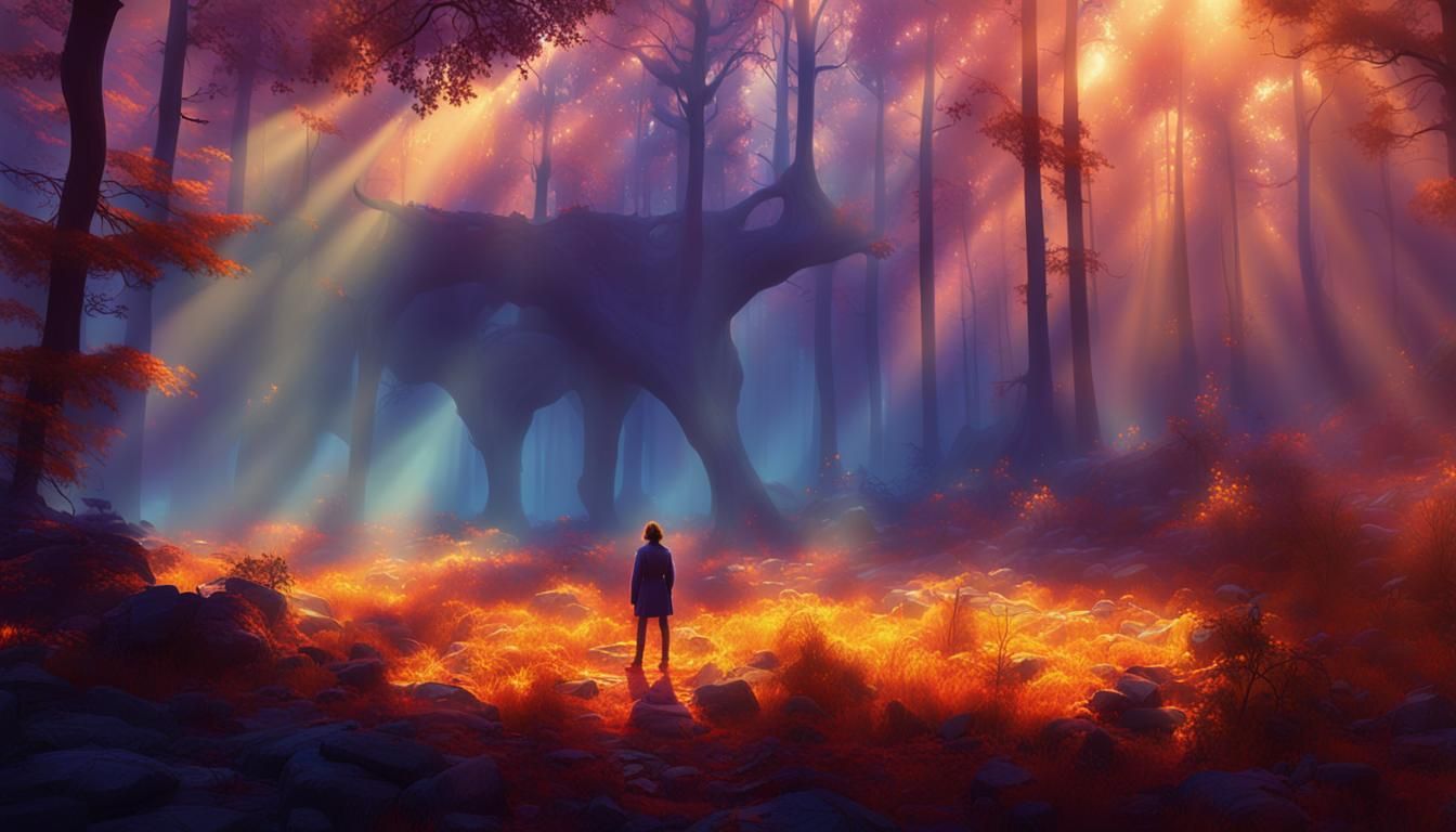 Mystical Forest: A Digital Matte Painting of Solitude