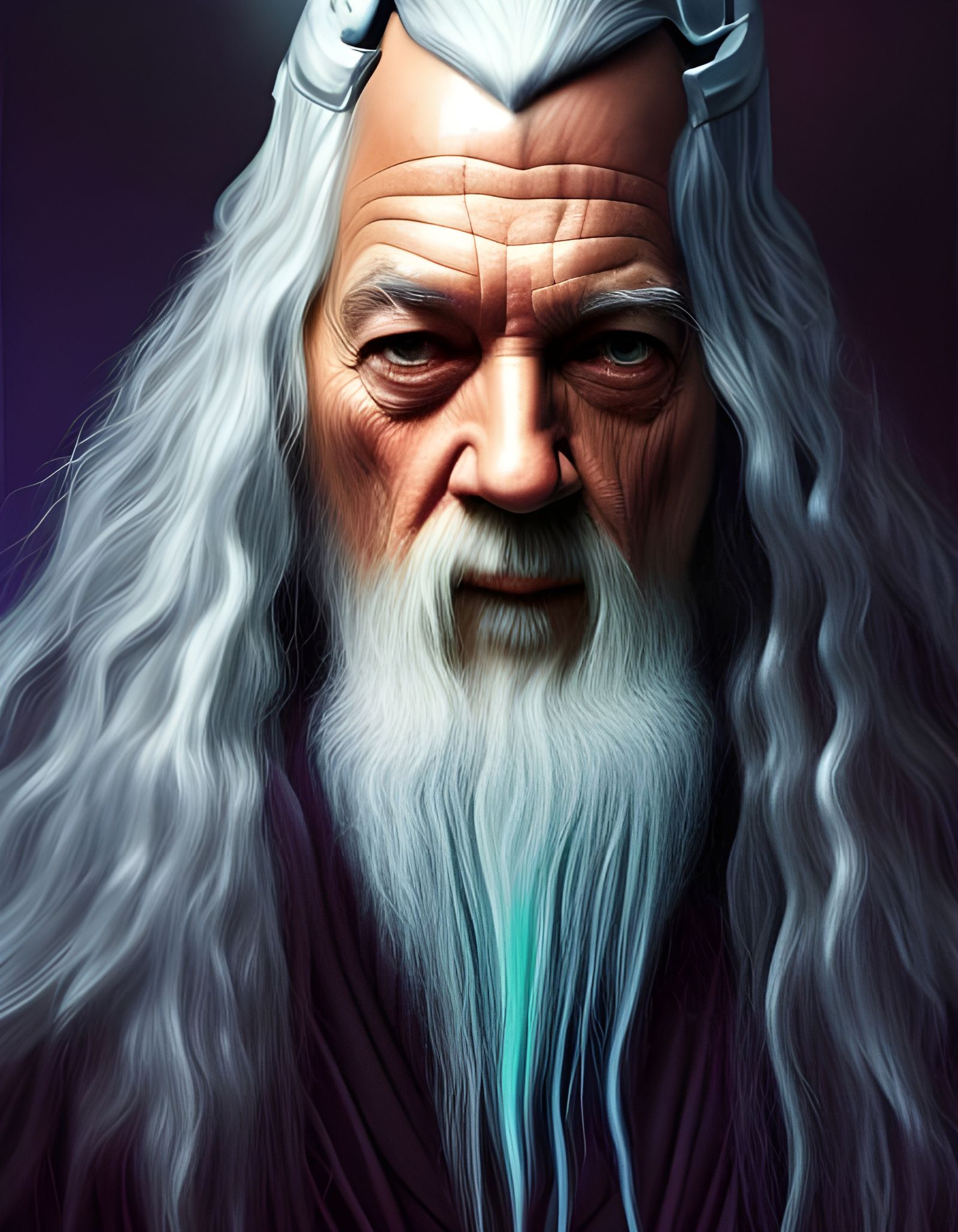 Cyberpunk Gandalf Concept Art in Gothic Style