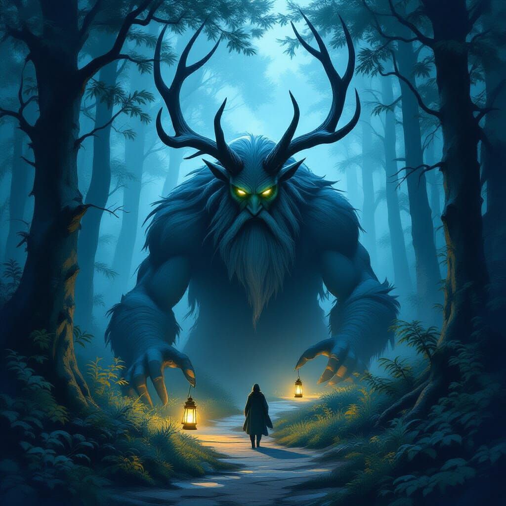 Colossal Forest Giant Emerges as Fantasy Concept Art