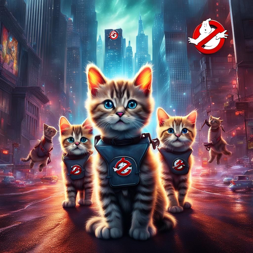 Kittens as Ghostbusters Movie Poster