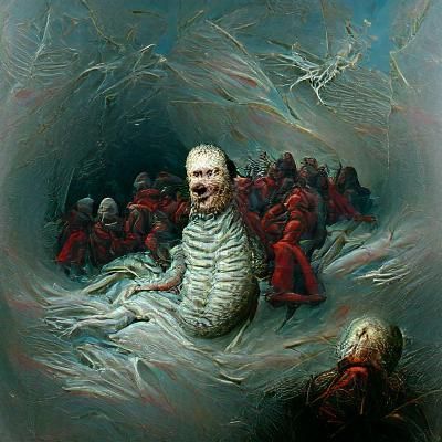 Horrific Maggots in Dark Illustration Style
