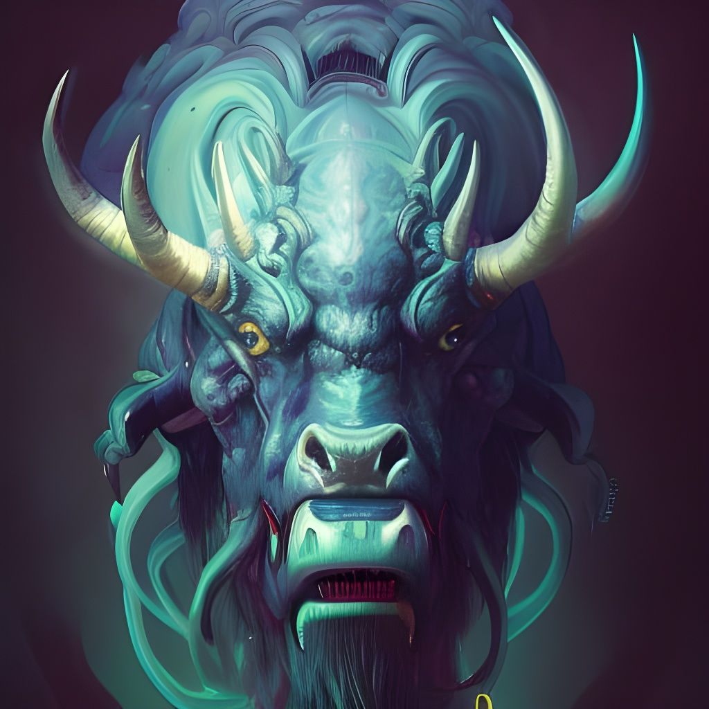 Demonic Bison in Eldritch Horror Concept Art