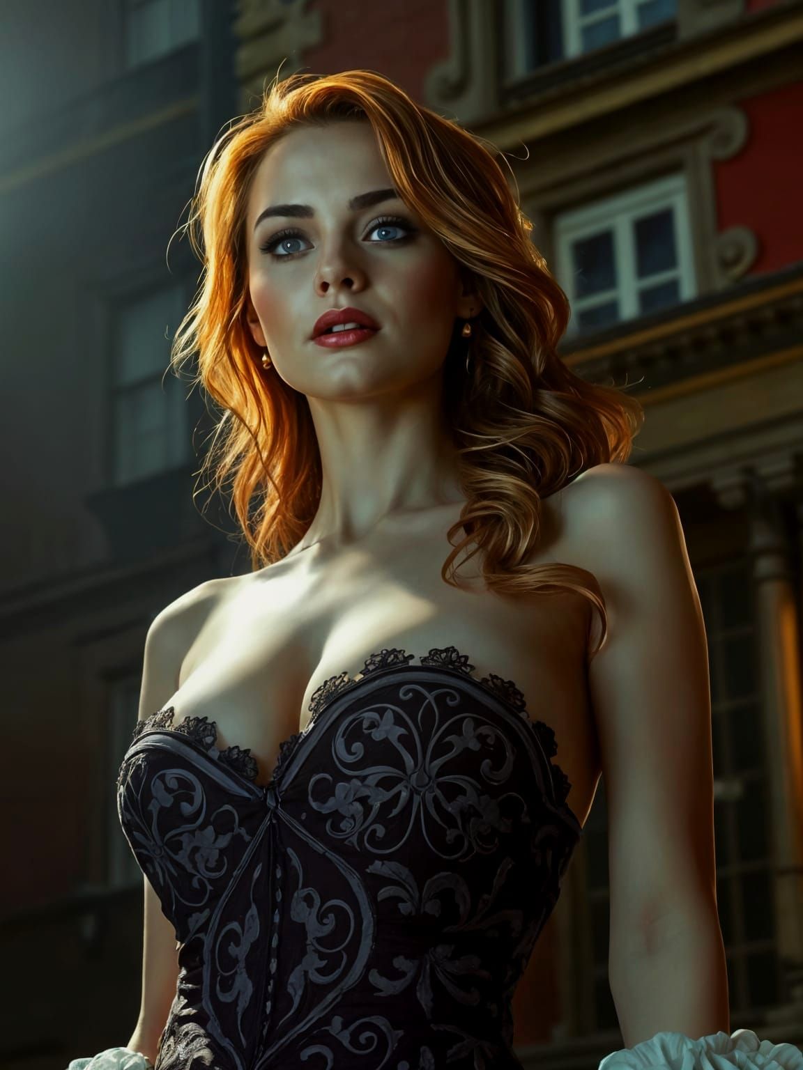 Victorian Courtesan Under Golden Light