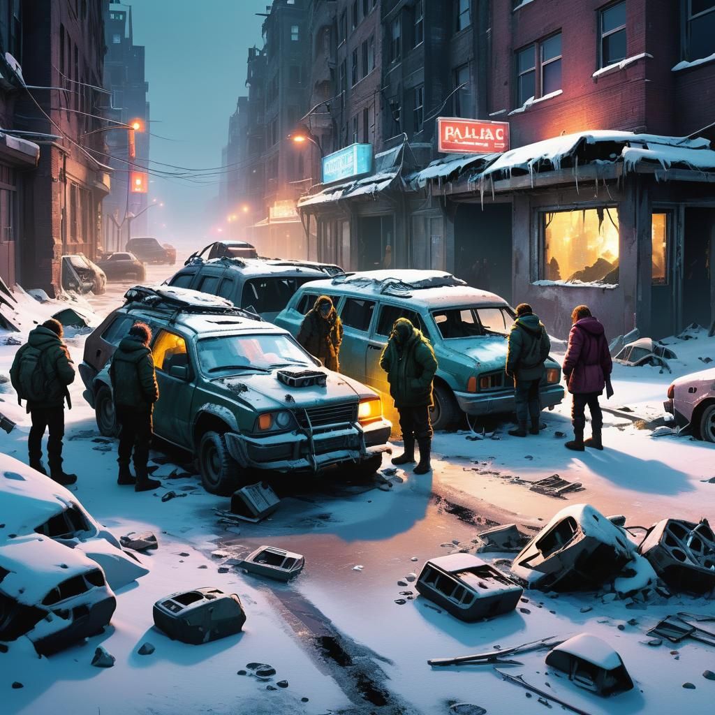 Survivors in a Frozen Postapocalyptic City