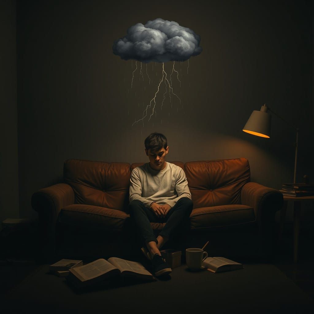 Soulful Contemplation in a Stormy Moment