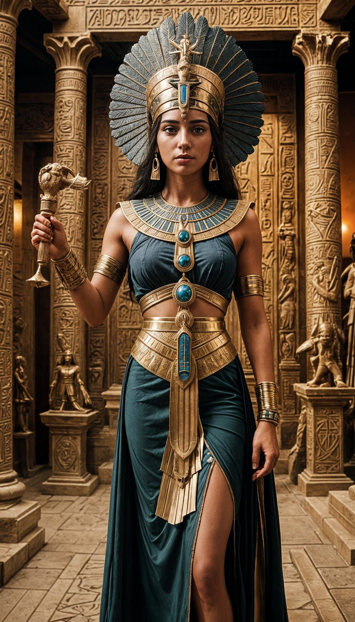Ancient Egyptian Goddess of Magic in Cinematic Film Style